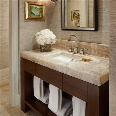 Béžová Onyxová kamenná toaletní deska